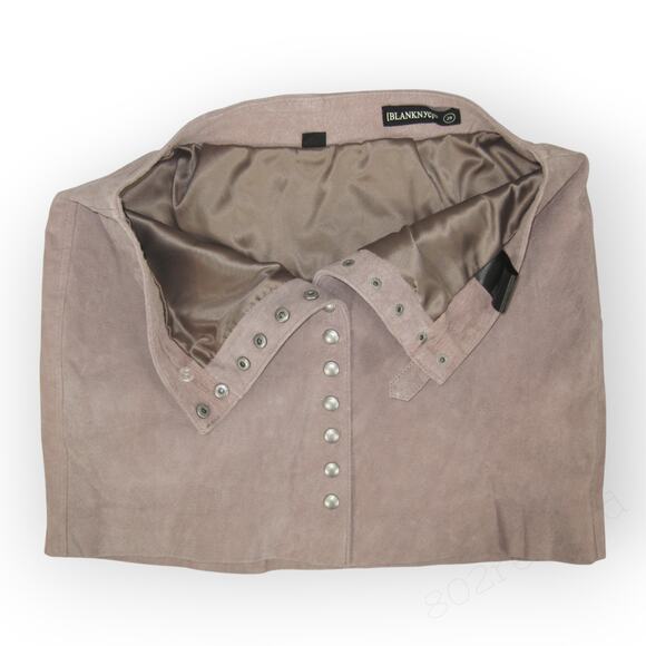 29 BlankNYC Snap Mini Skirt MakeMeBlush Suede Leather DustyRose - Picture 8 of 12